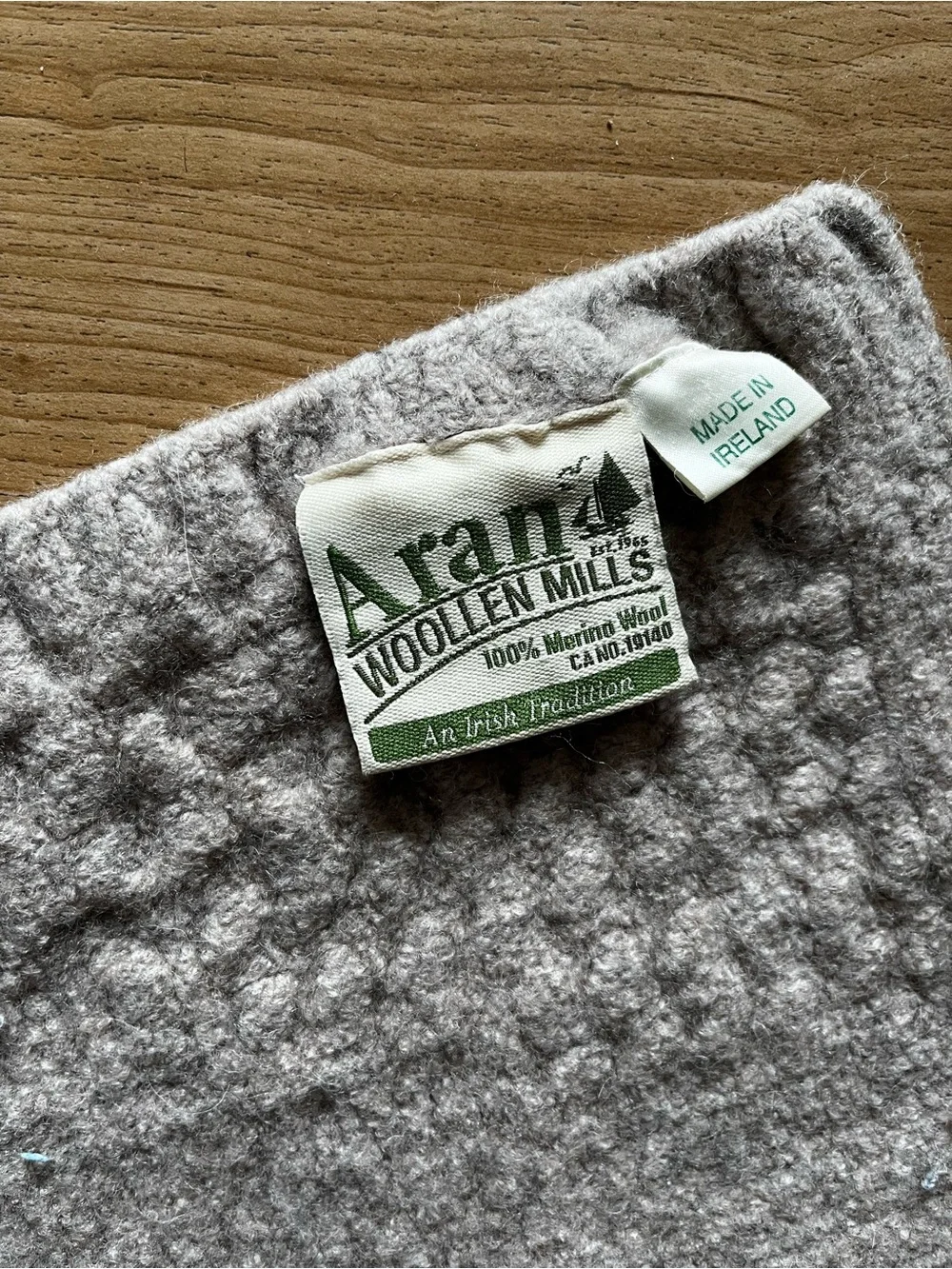 Fisherman gorpcore Wool Irish throw Cozy Cable Knit Throw Blanket - Light Gray